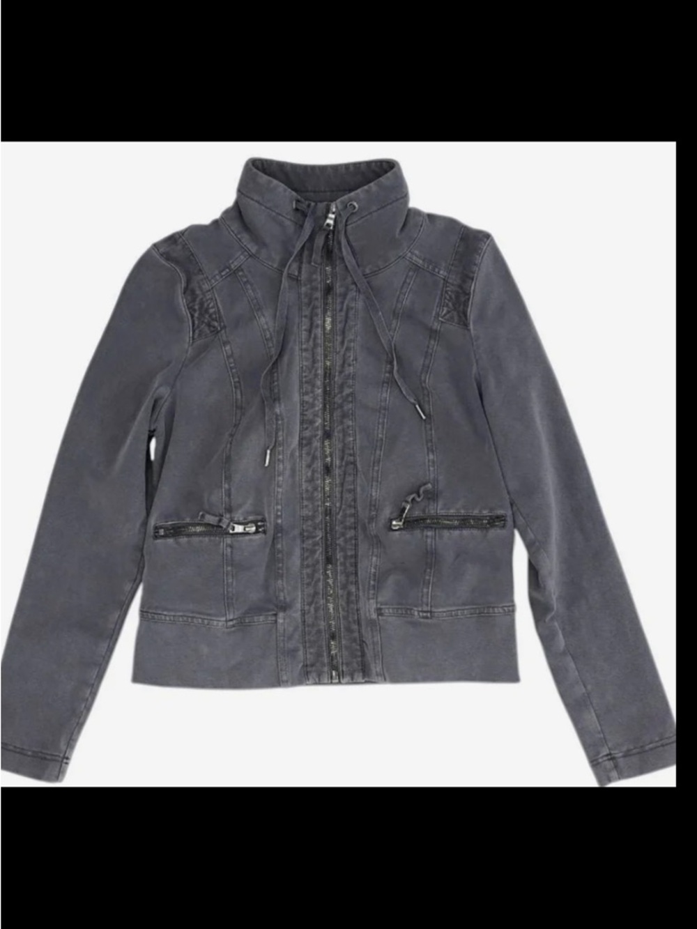 Marrakech Anthropologie Women’s Gray Cropped Bomber Jacket S
